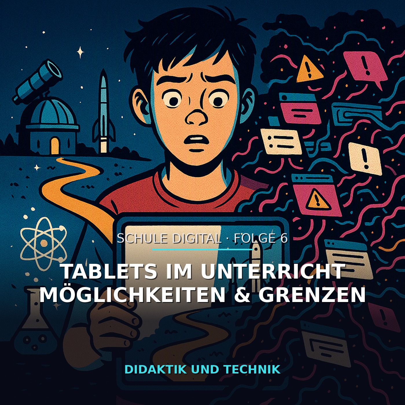 Science-Fiction-Comiccover: Tablets im Unterricht