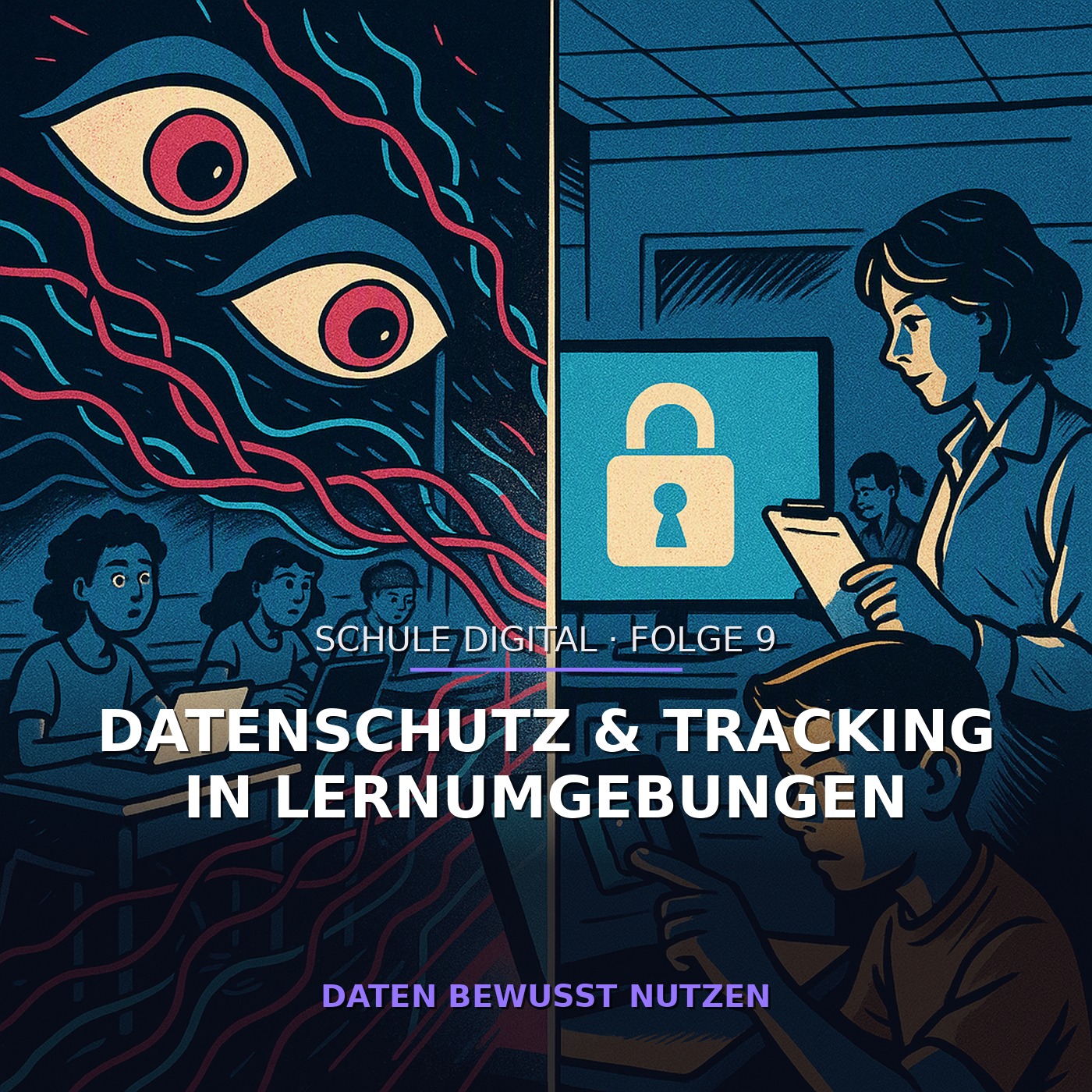 Science-Fiction-Comiccover: Tracking-Daten treffen auf ein geschütztes Schulnetz